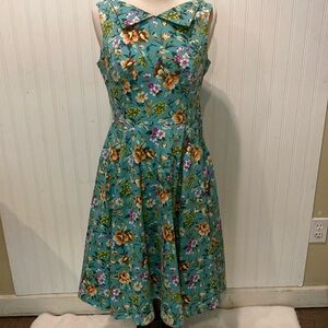 Hearts & Roses Retro EllaFloral Sleeveless Swing Dress Size 8